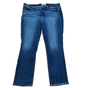BKE Denim Women's Payton Universal Fit Mid Rise Straight Jeans W36 L29 Whiskered